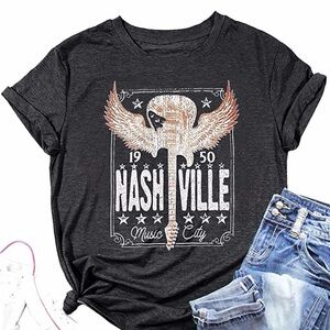 Nashville Music City Graphic Tee - Dark Charcoal